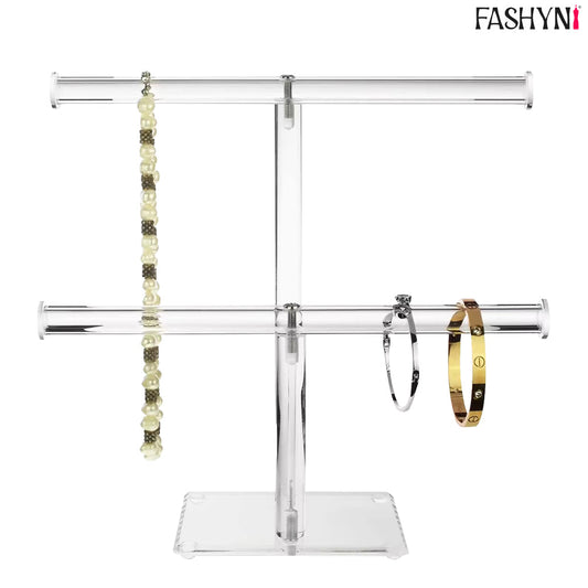 Fashyni Acrylic Jewelry Necklace and Bracelet Stand Organizer for Display and Storage