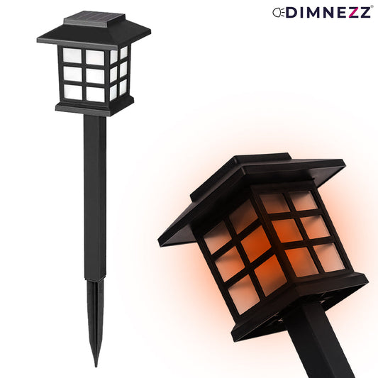 Dimnezz Solar Powered Waterproof LED Stake Lights for Outdoor Lighting