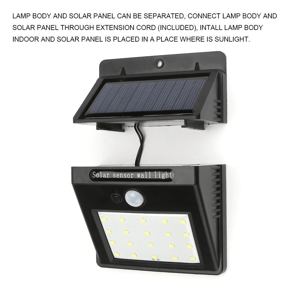 Wall Mount 20 LED Motion Sensor Solar Lights