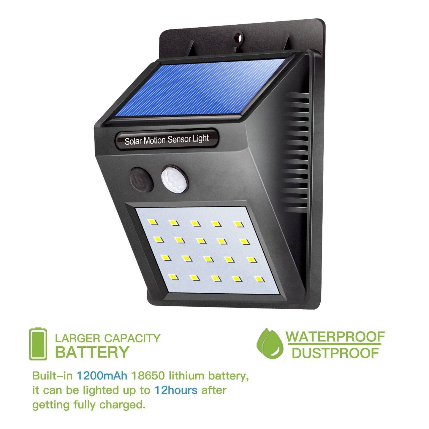 Wall Mount 20 LED Motion Sensor Solar Lights