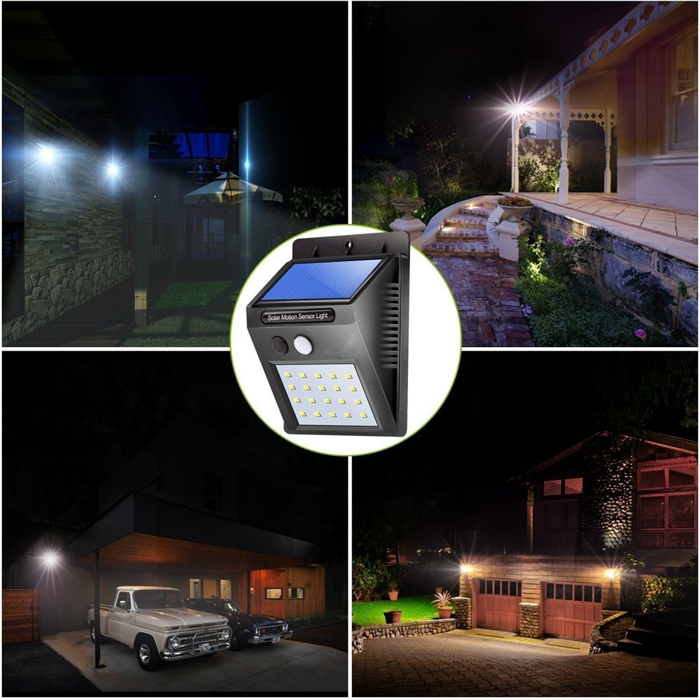 Wall Mount 20 LED Motion Sensor Solar Lights