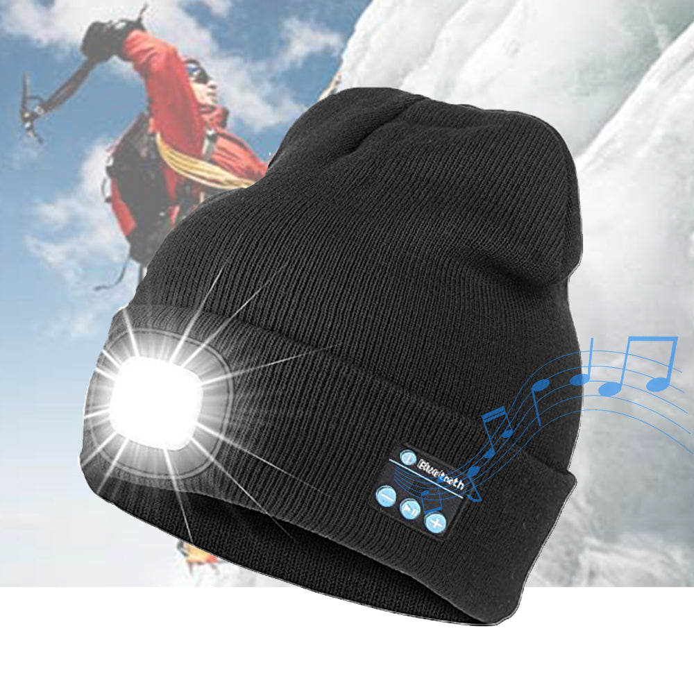 Bluetooth Music Knitted Hat with LED Lamp Cap- USB Charging