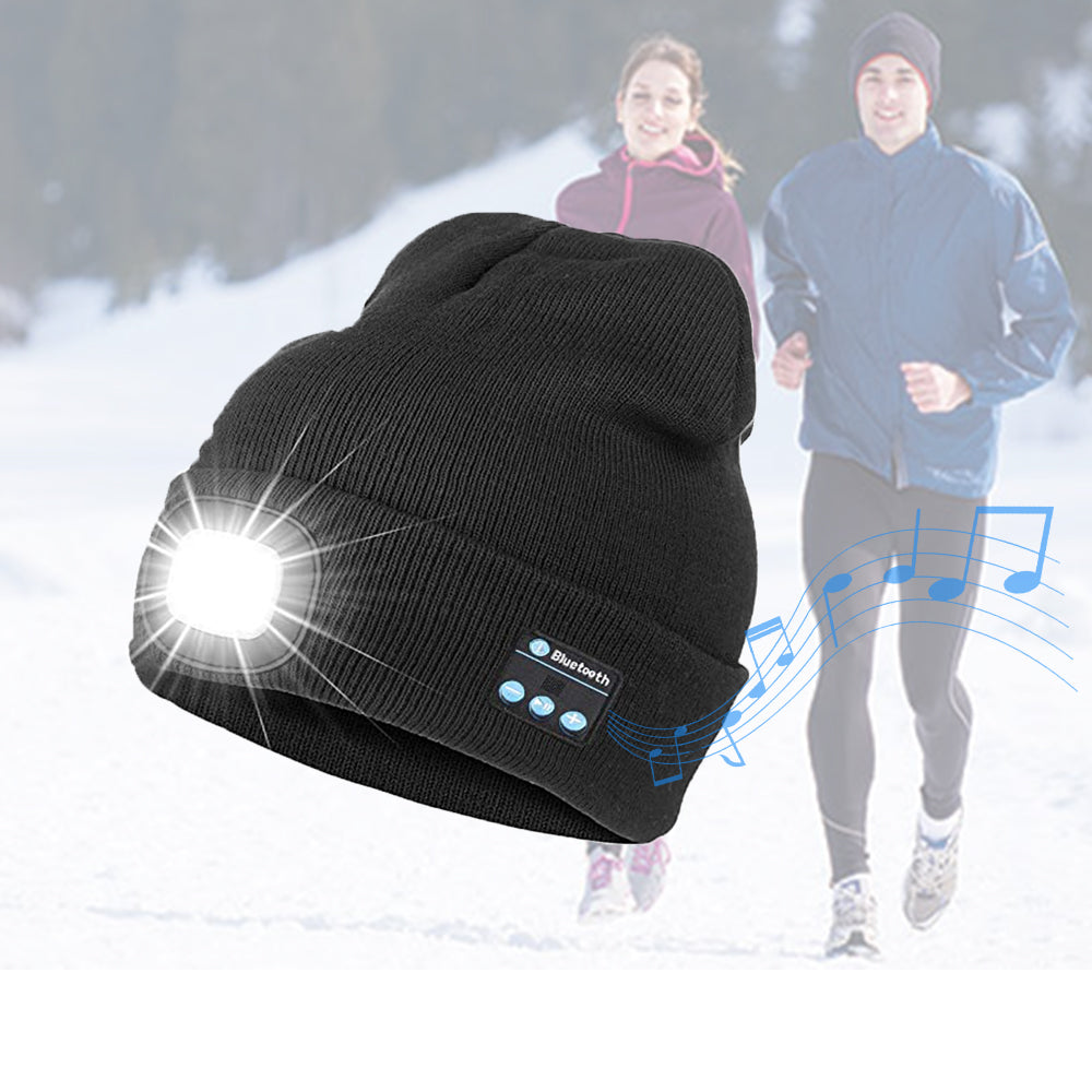 Bluetooth Music Knitted Hat with LED Lamp Cap- USB Charging