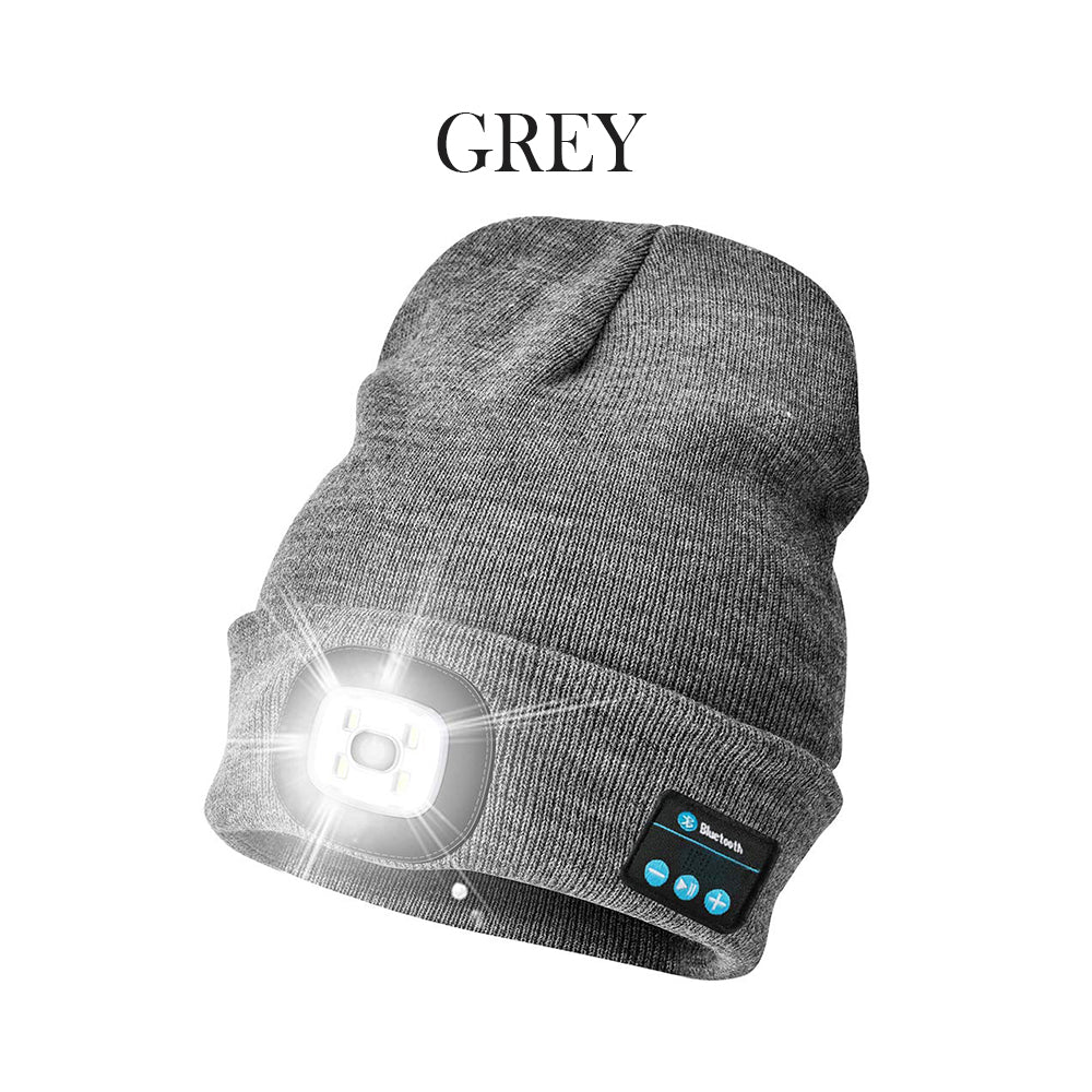 Bluetooth Music Knitted Hat with LED Lamp Cap- USB Charging