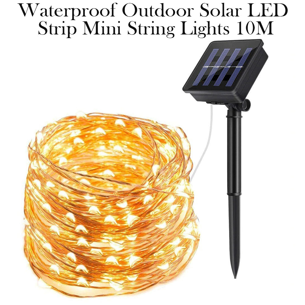 Waterproof Outdoor Solar LED Strip Mini String Lights 20M