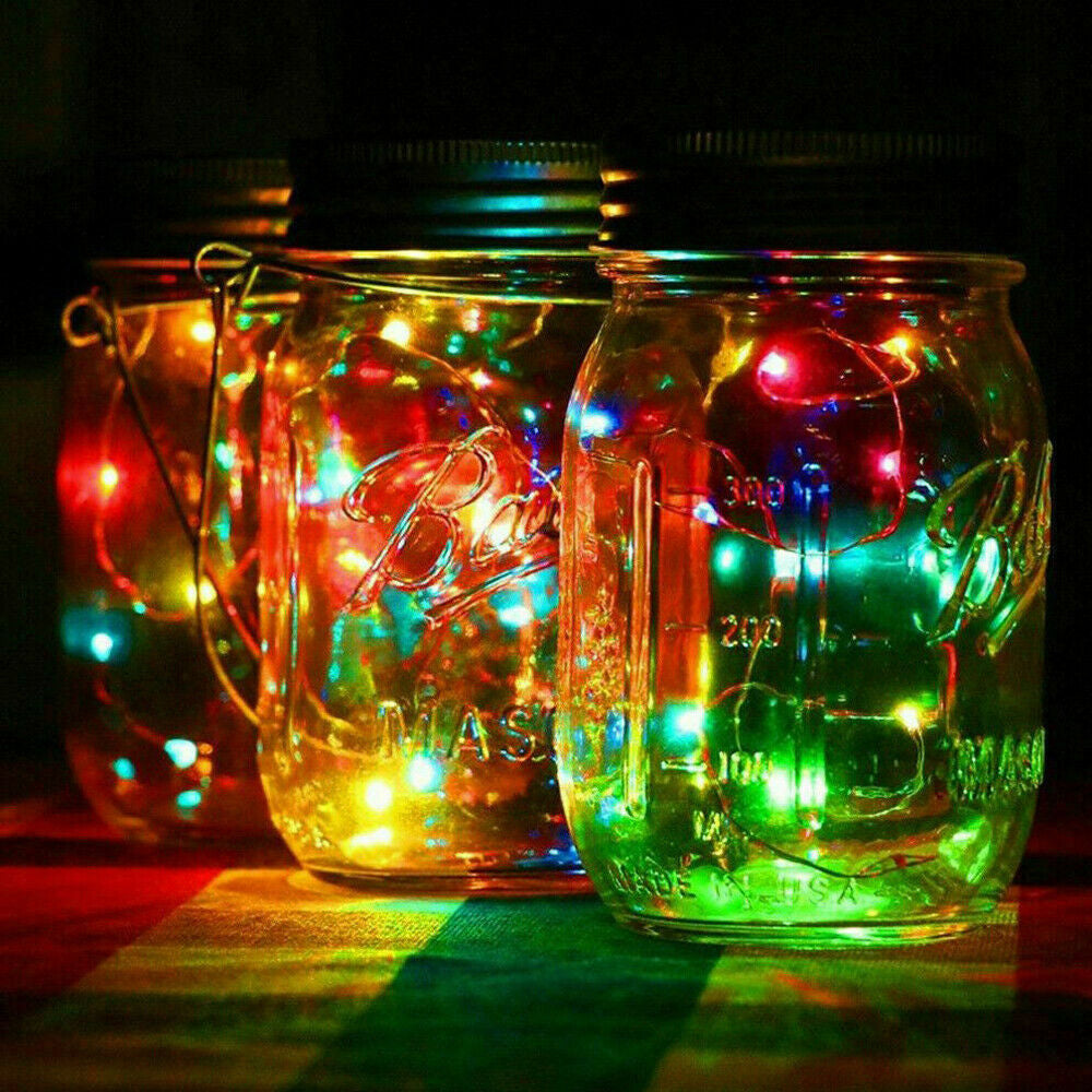 Solar Powered Mason Jar LED Decorative Fairy Lights Set