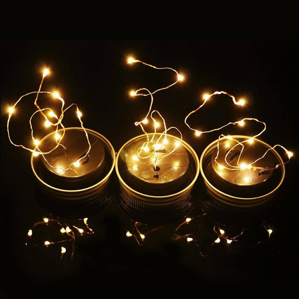 Solar Powered Mason Jar LED Decorative Fairy Lights Set