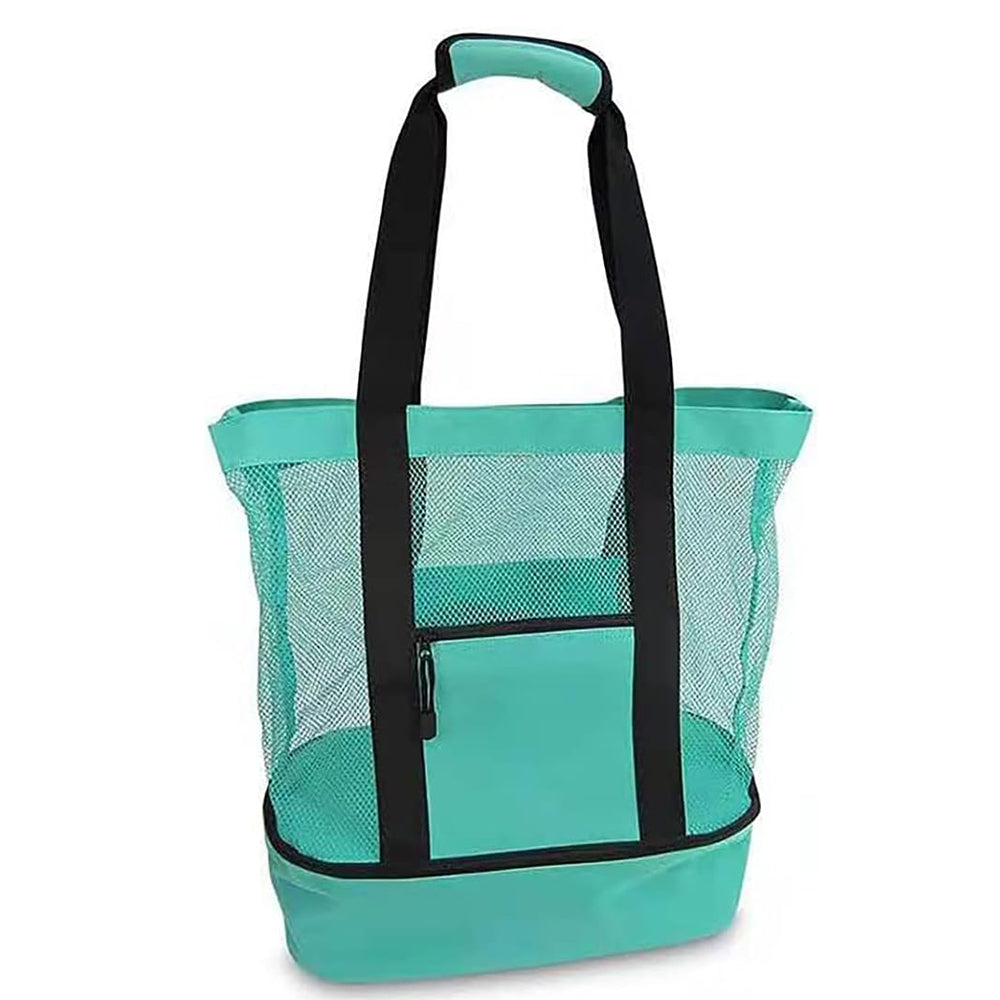 2 IN 1Mesh Beach Tote Bag with Insulated Cooler