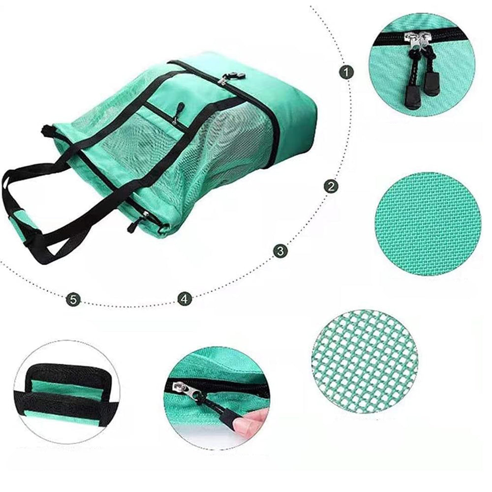 2 IN 1Mesh Beach Tote Bag with Insulated Cooler
