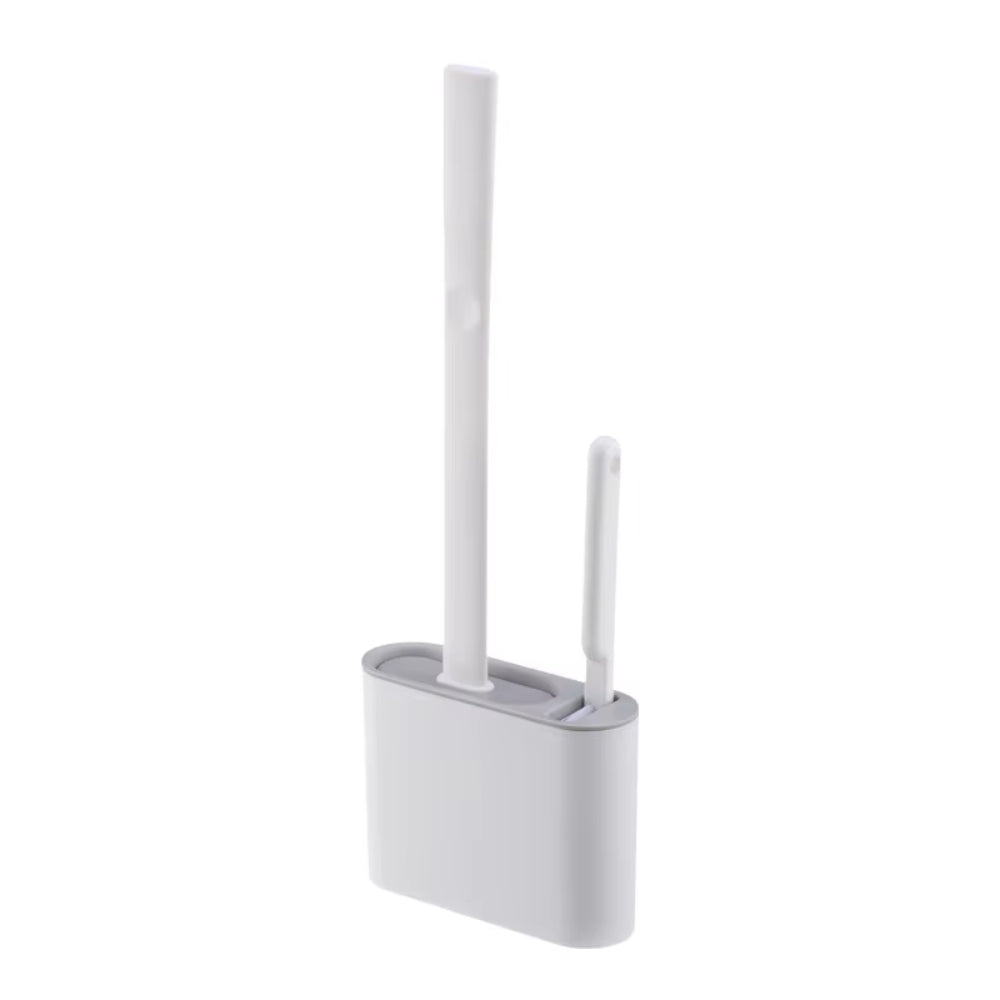 Wall Mounted TPR Toilet Brush With Long Handle Silicone Soft Bristle Brush
