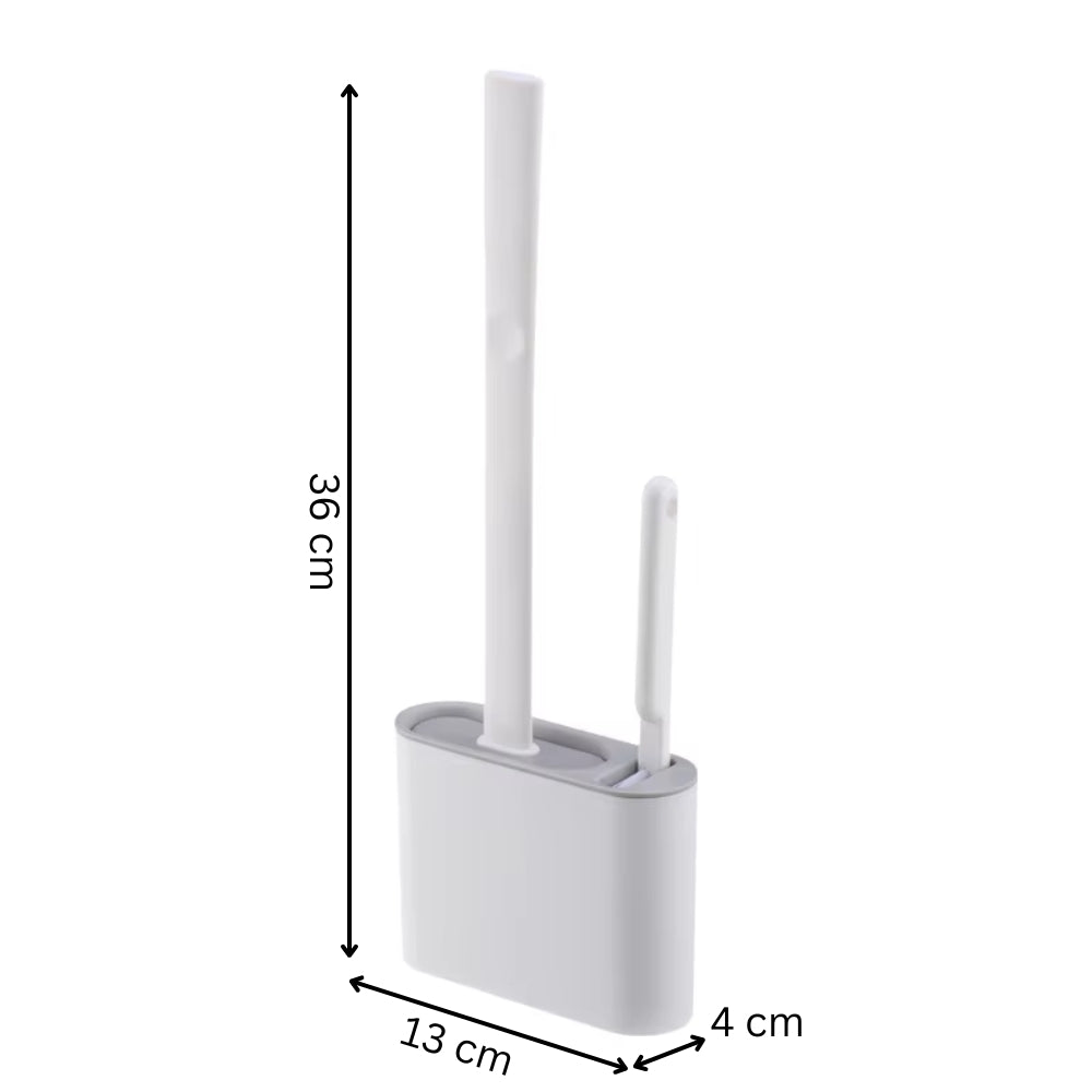 Wall Mounted TPR Toilet Brush With Long Handle Silicone Soft Bristle Brush