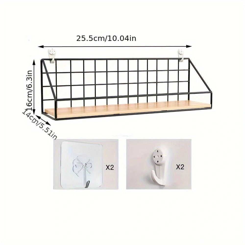 Non Perforated Storage Rack Wall Mounted Rural Wooden Storage Rack