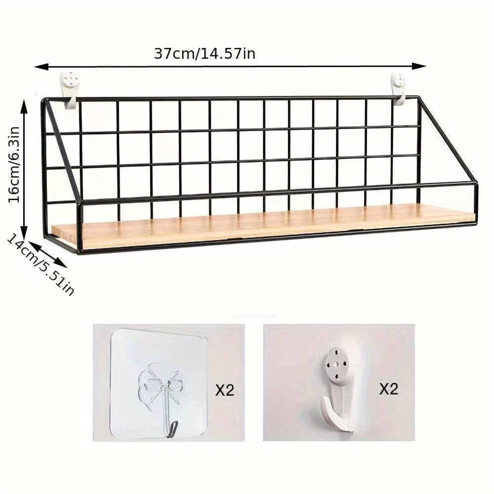 Non Perforated Storage Rack Wall Mounted Rural Wooden Storage Rack
