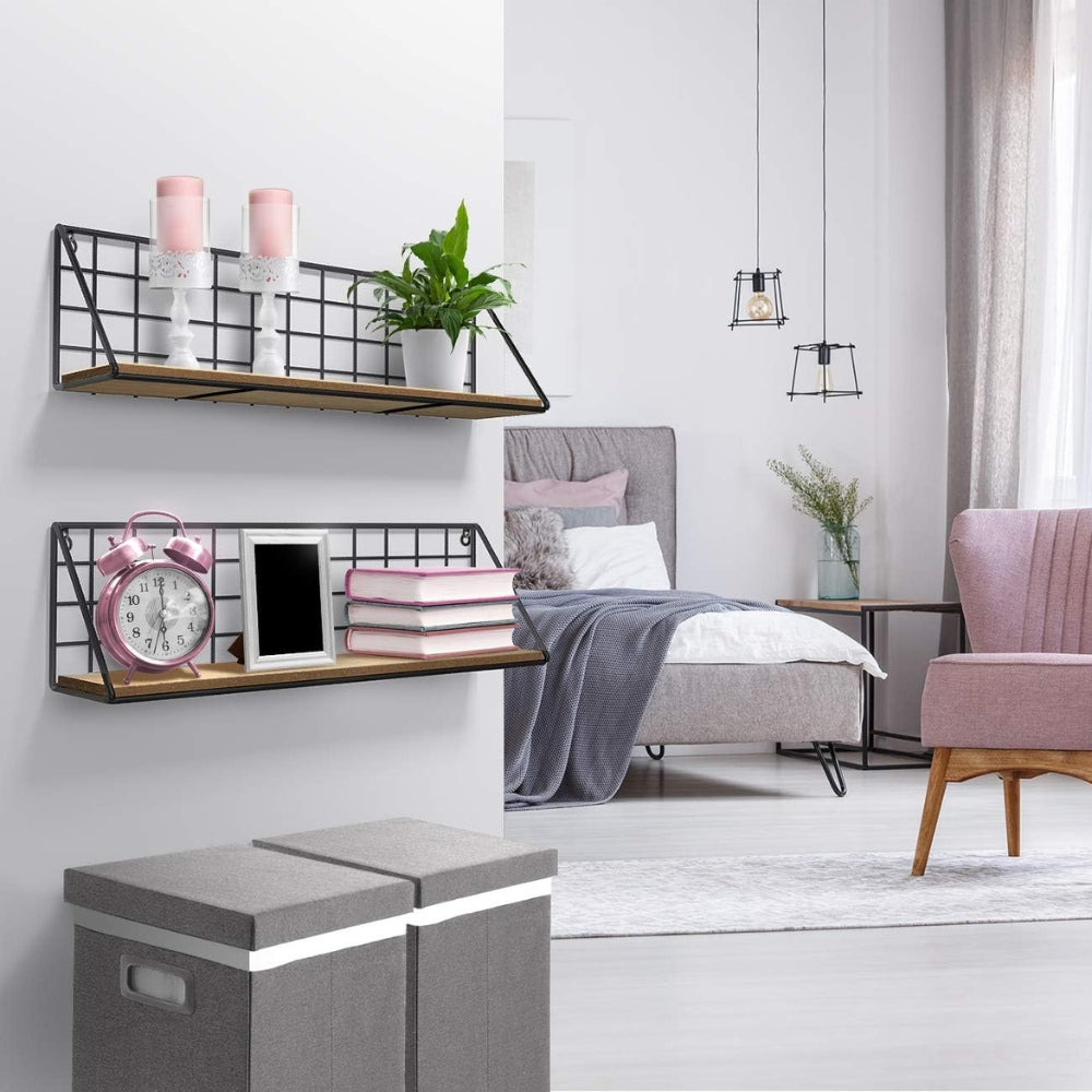 Non Perforated Storage Rack Wall Mounted Rural Wooden Storage Rack