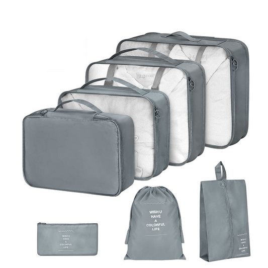 Vagooz 7-Piece Travel Organizer Set – Lightweight Packing Bags for Luggage, Grey