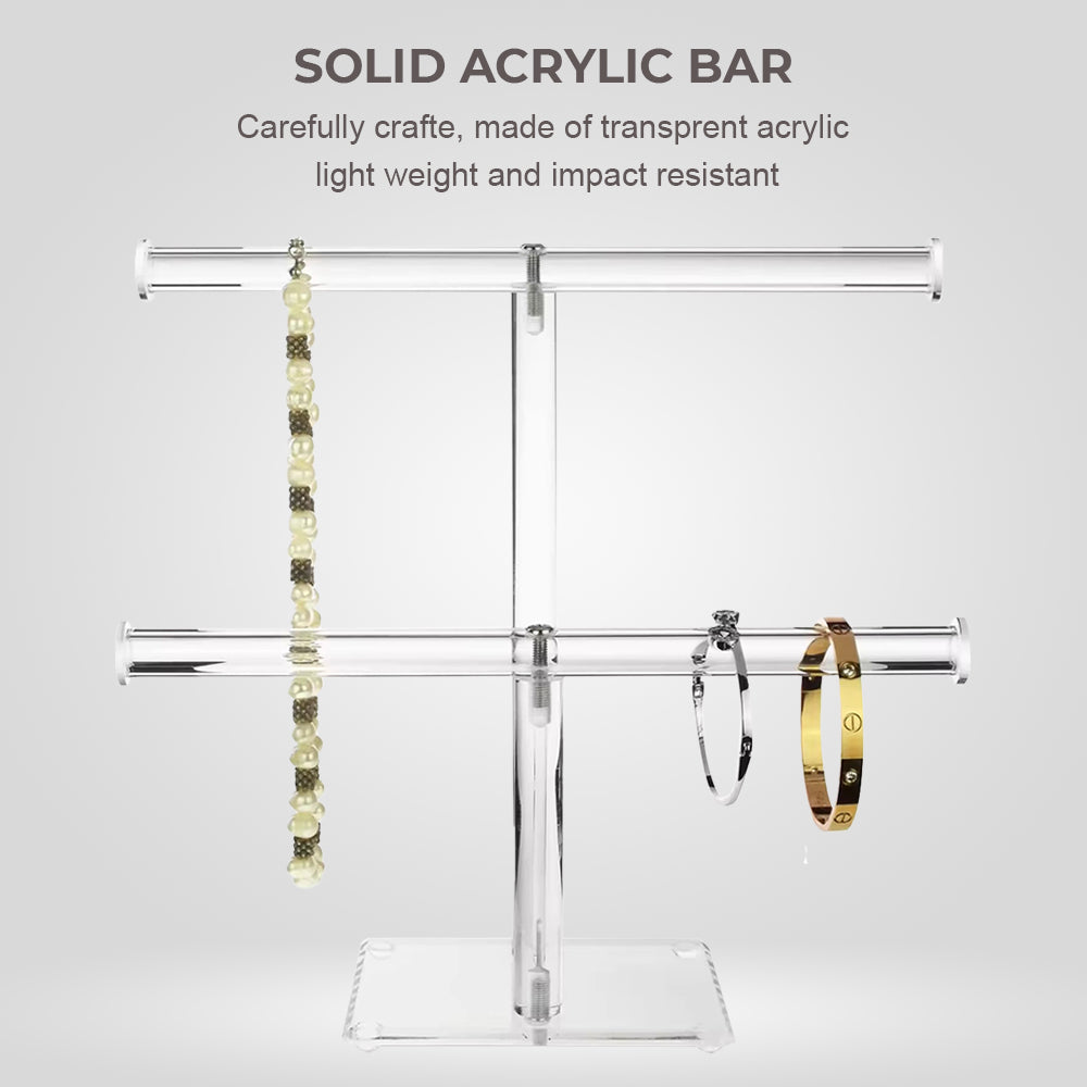 Fashyni Acrylic Jewelry Necklace and Bracelet Stand Organizer for Display and Storage