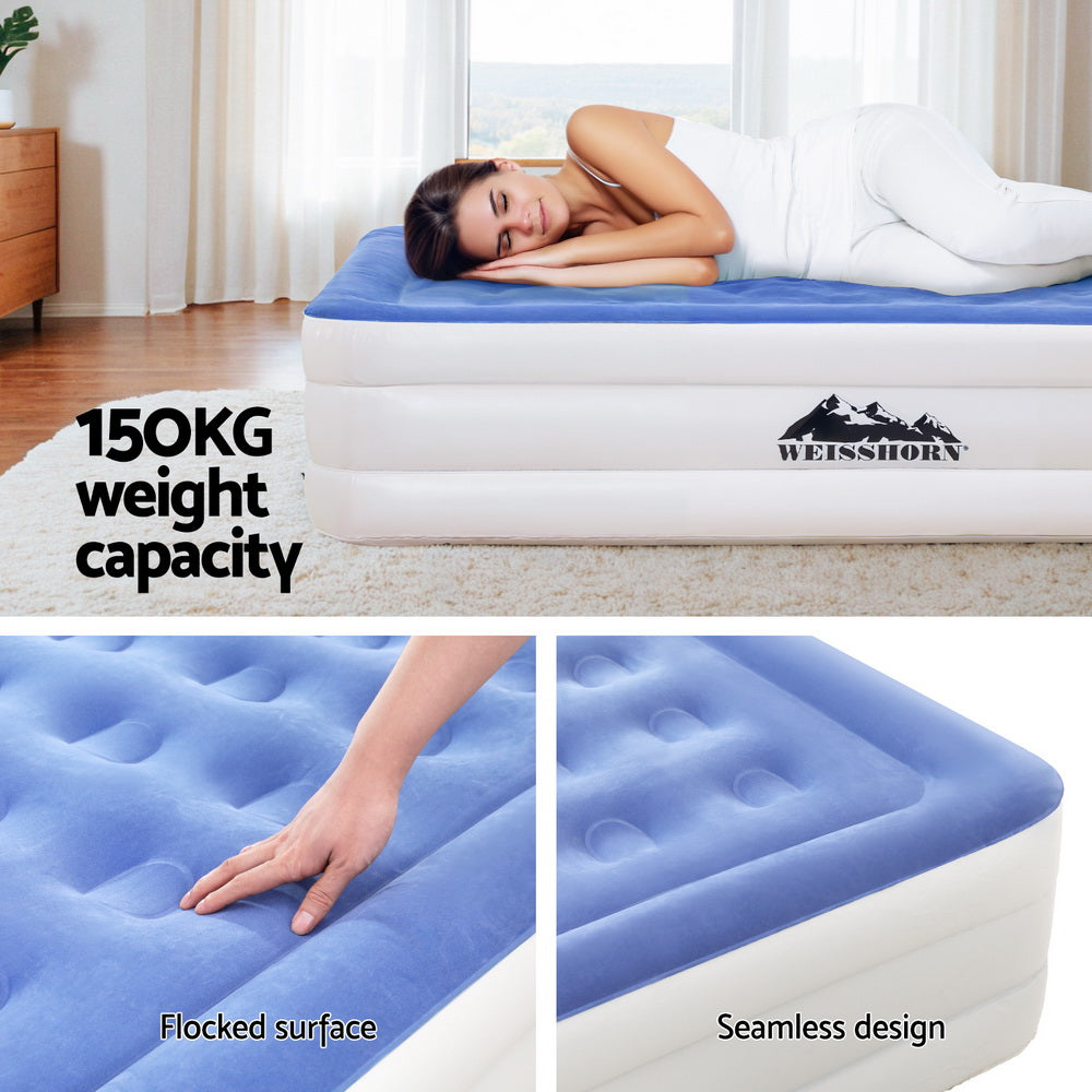 Weisshorn Air Mattress 46cm Single Inflatable Bed