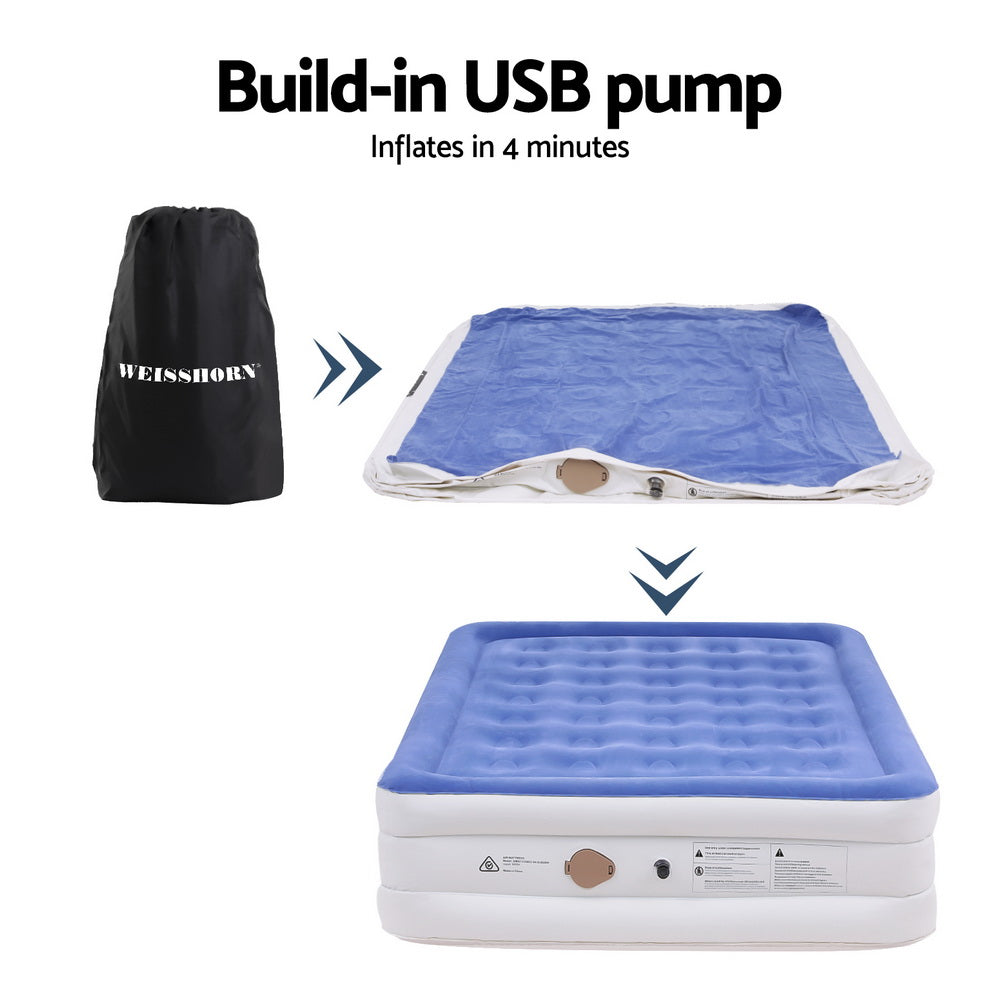 Weisshorn Air Mattress Queen Inflatable Bed Air bed Cube