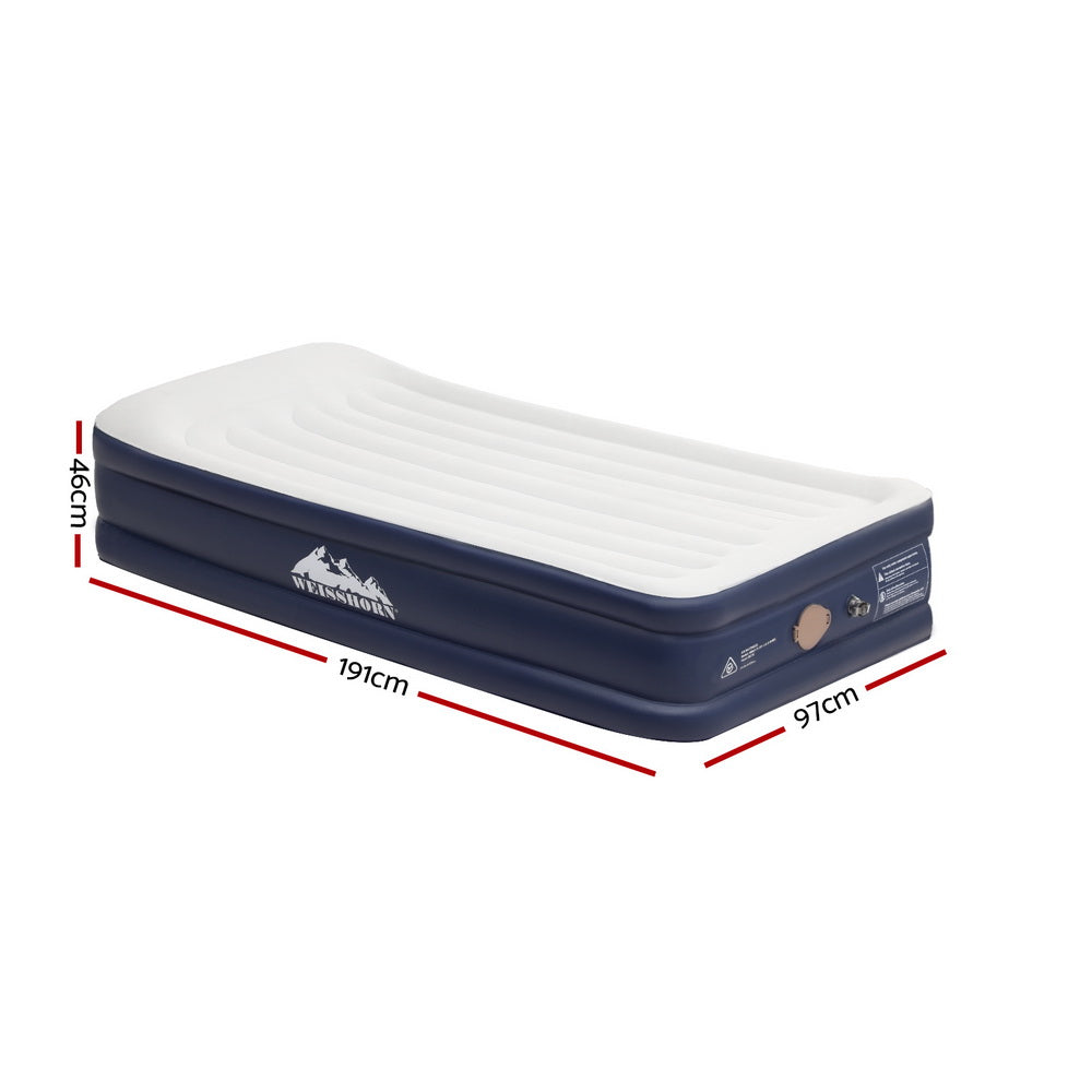 Weisshorn Air Mattress Single Inflatable Bed Grey