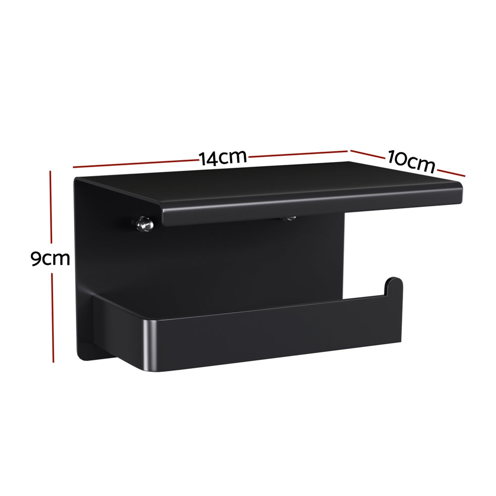 Toilet Paper Roll Holder with Storage Shelf