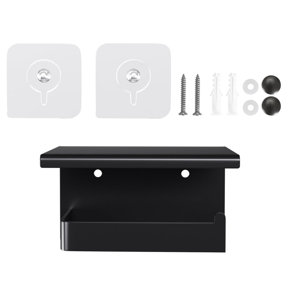 Toilet Paper Roll Holder with Storage Shelf