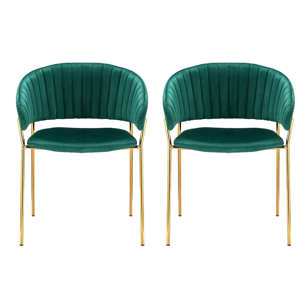 Artiss Dining Chairs Set of 2 Velvet Hollow Armchair