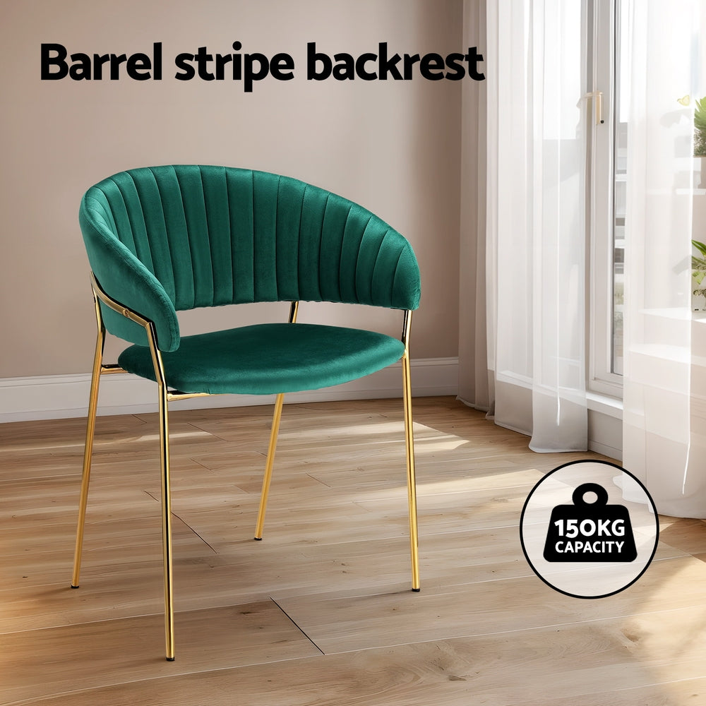 Artiss Dining Chairs Set of 2 Velvet Hollow Armchair