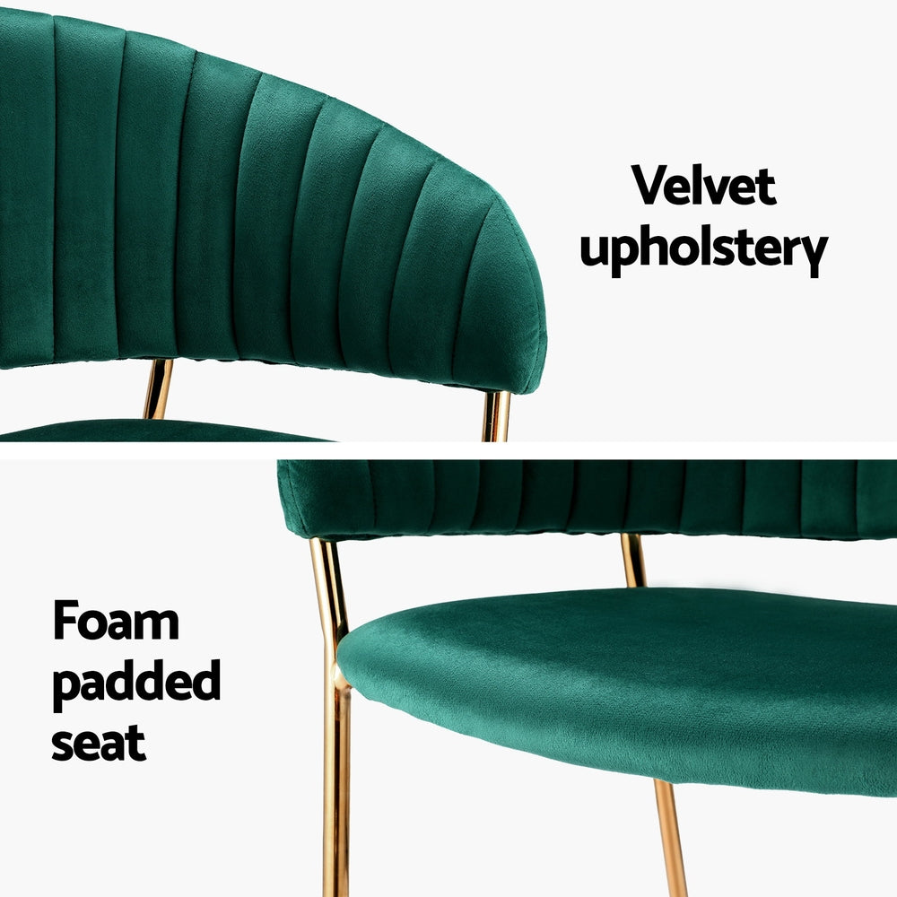 Artiss Dining Chairs Set of 2 Velvet Hollow Armchair