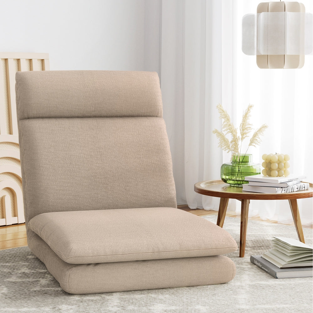 Artiss Floor Lounge Sofa Bed Linen Beige