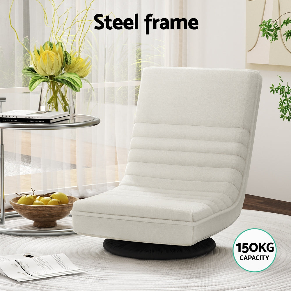 Artiss Floor and Foldable Lounge Sofa Swivel Linen White