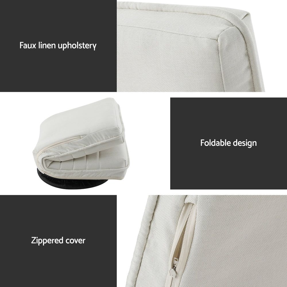 Artiss Floor and Foldable Lounge Sofa Swivel Linen White