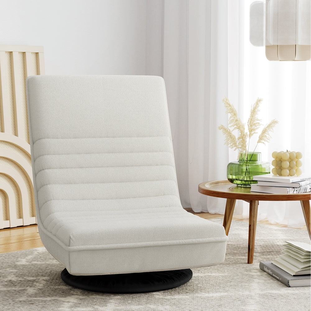 Artiss Floor and Foldable Lounge Sofa Swivel Linen White