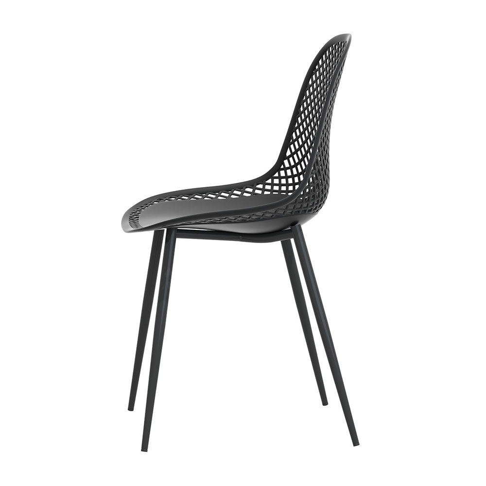 Gardeon 4PC Outdoor Dining Chairs Lounge Chair Patio Garden Furniture Black