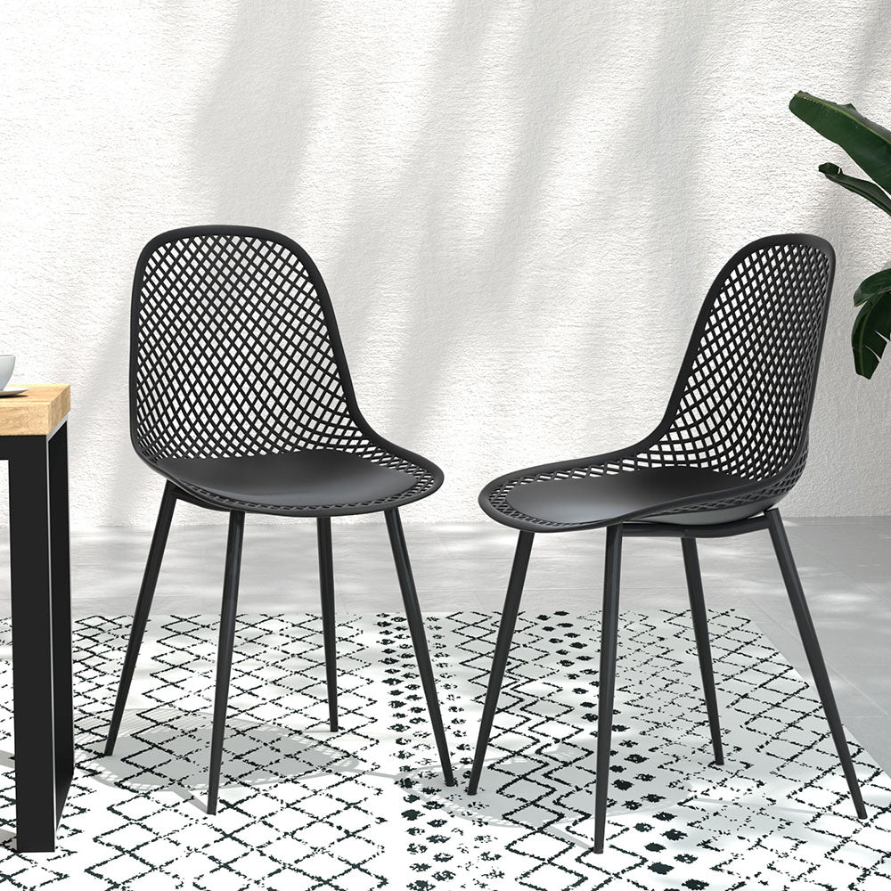 Gardeon 4PC Outdoor Dining Chairs Lounge Chair Patio Garden Furniture Black