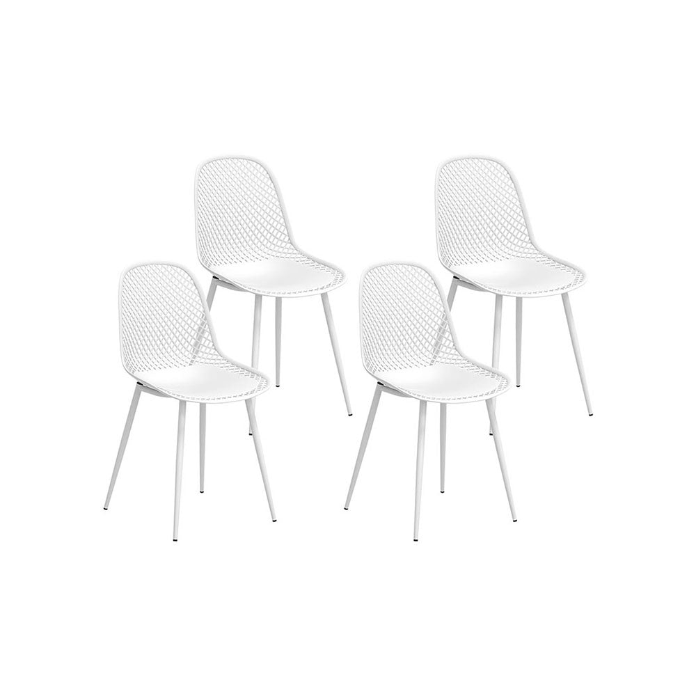 Gardeon 4PC Outdoor Dining Chairs Lounge Chair Patio Garden Furniture White