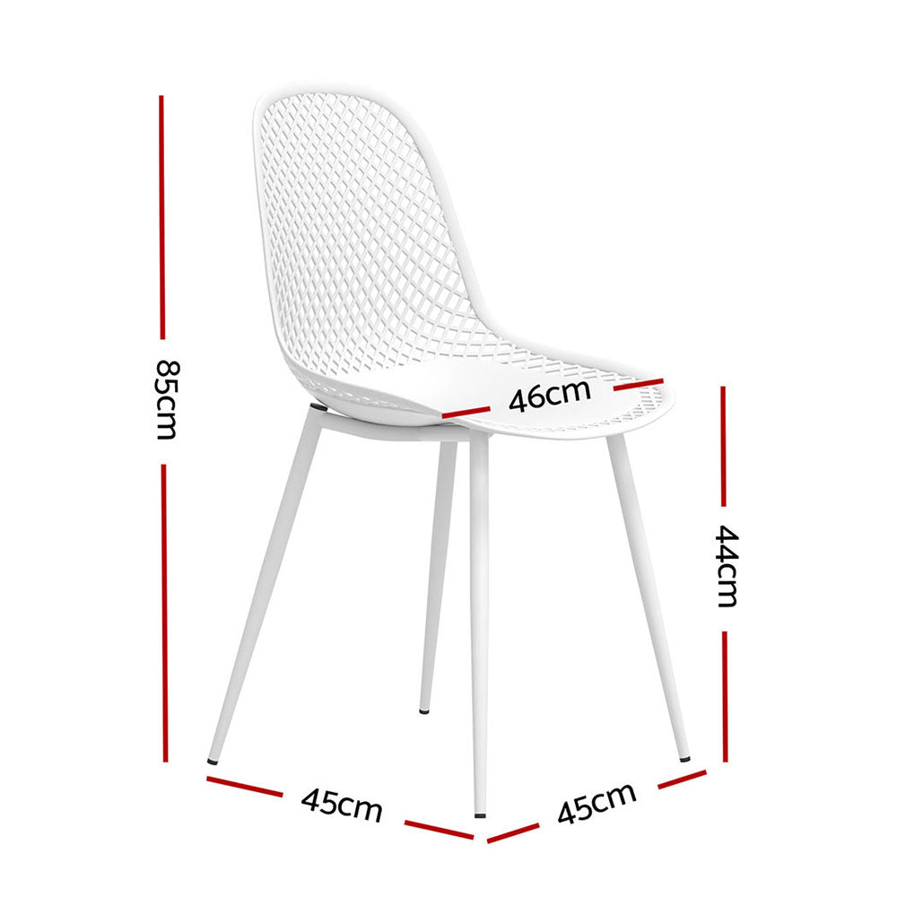 Gardeon 4PC Outdoor Dining Chairs Lounge Chair Patio Garden Furniture White