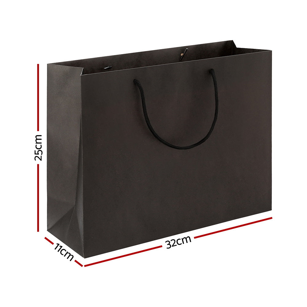RedDot 50pcs Bulk Paper Bags Pack Shopping Retail Gift Bag Reusable Fabric Handle Black