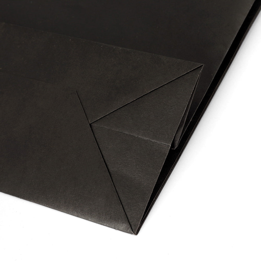 RedDot 50pcs Bulk Paper Bags Pack Shopping Retail Gift Bag Reusable Fabric Handle Black