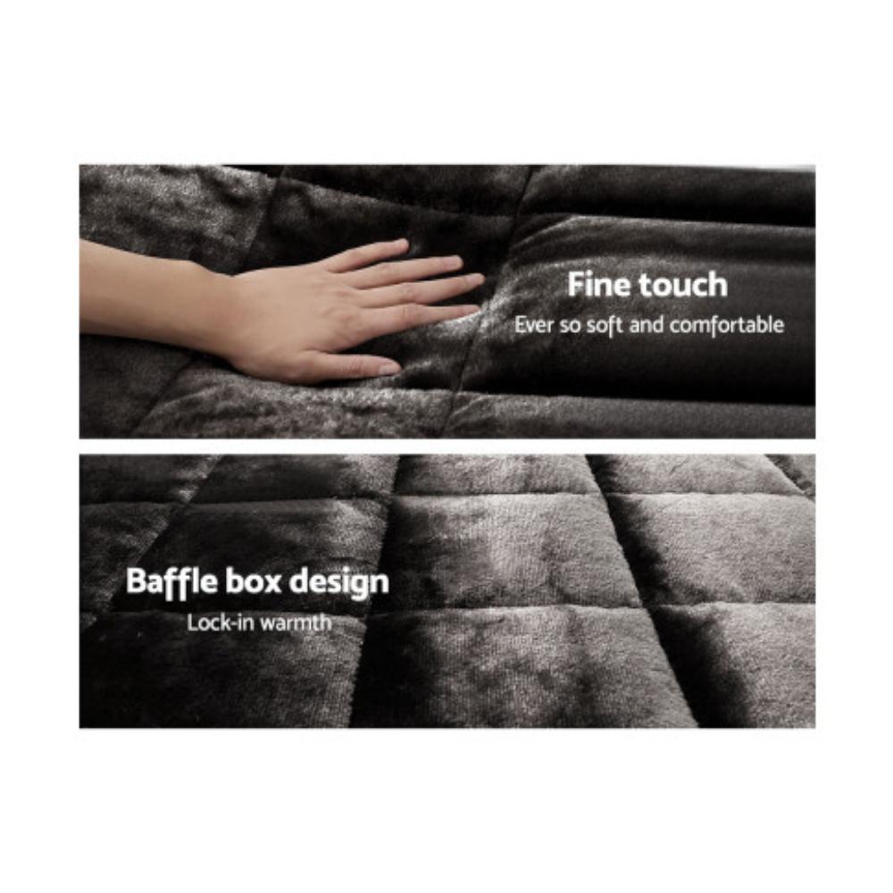 Giselle Bedding Faux Mink Quilt Charcoal Super King