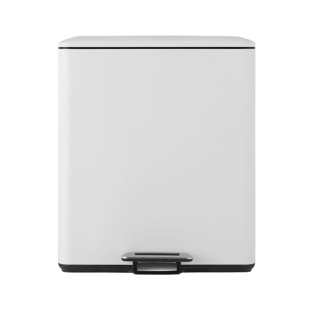 Cefito Pedal Rubbish Bin Dual Compartment Waste Recycle Dustbins White