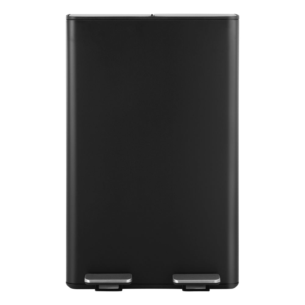 Cefito Pedal Rubbish Bin Dual Compartment Waste Recycle Dustbins Black