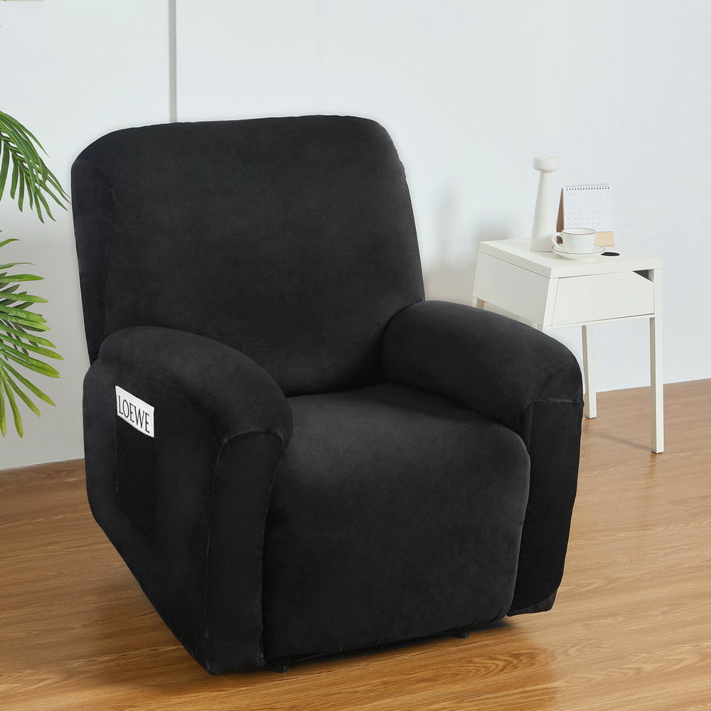 Artiss Recliner Chair Covers Seater Velvet Black