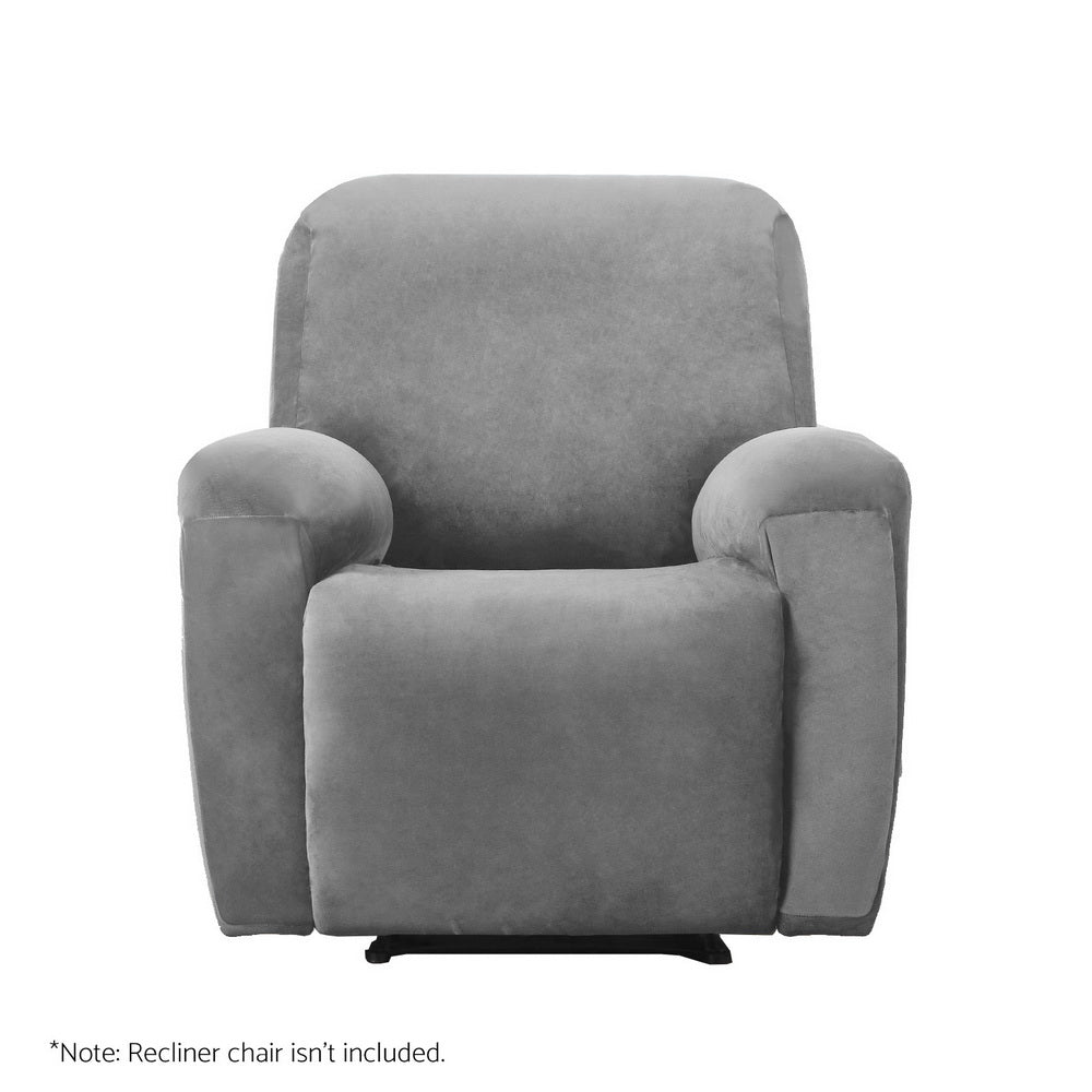 Artiss Recliner Chair Covers Seater Velvet Grey