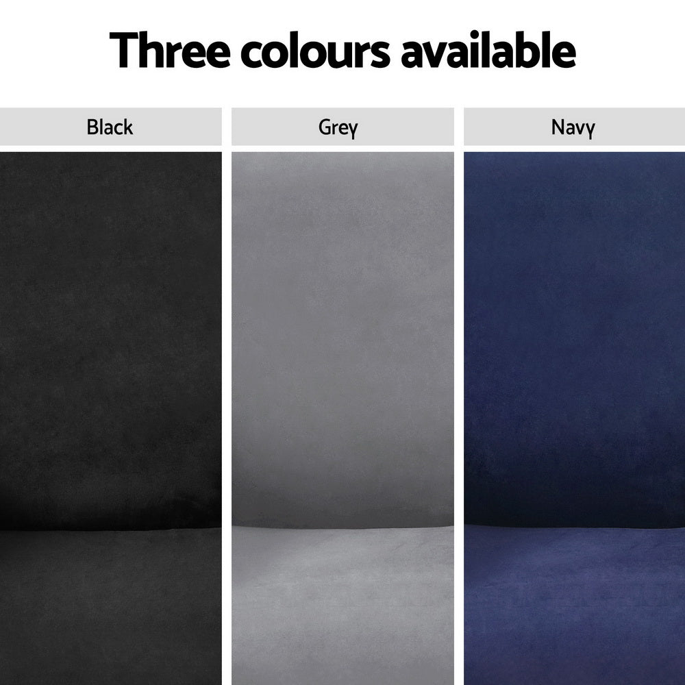 Artiss Recliner Chair Covers Seater Velvet Grey