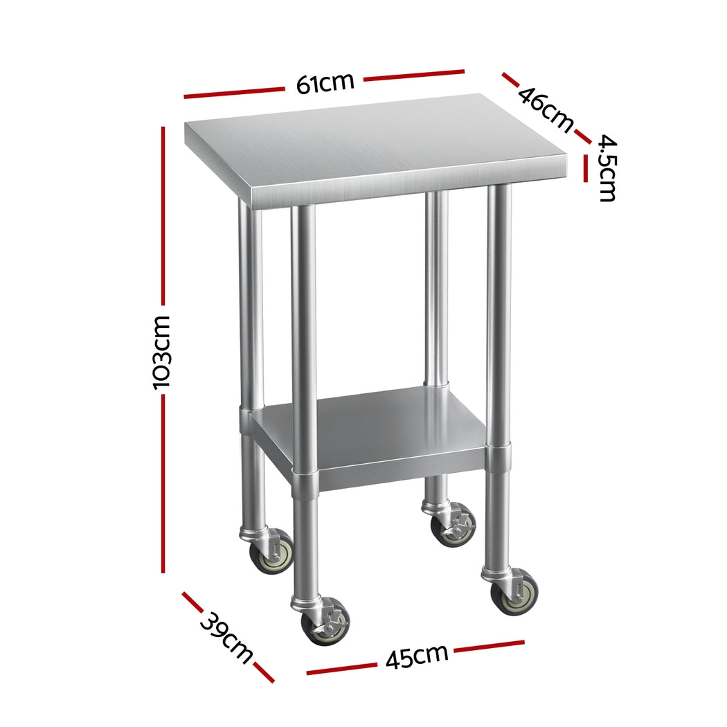 Cefito Stainless Steel Kitchen Benches Wheels