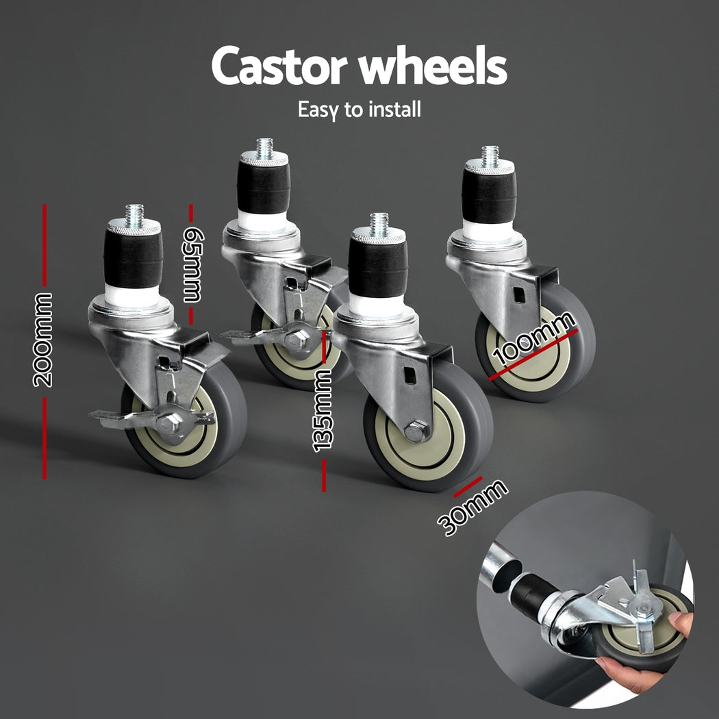 Cefito Stainless Steel Kitchen Benches Wheels