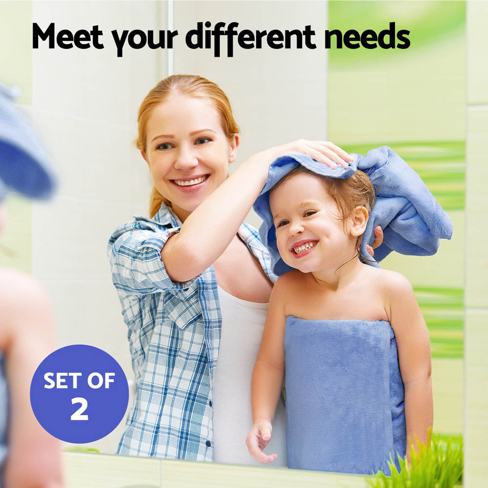 RedDot 2 Pack Bath Sheets Set Cotton Extra Large Towel Blue