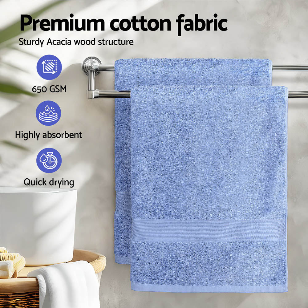 RedDot 2 Pack Bath Sheets Set Cotton Extra Large Towel Blue
