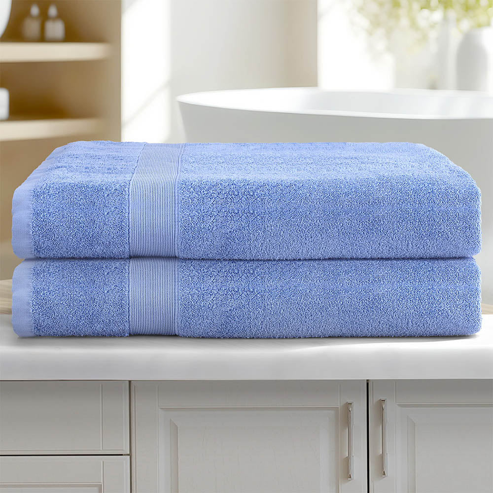 RedDot 2 Pack Bath Sheets Set Cotton Extra Large Towel Blue