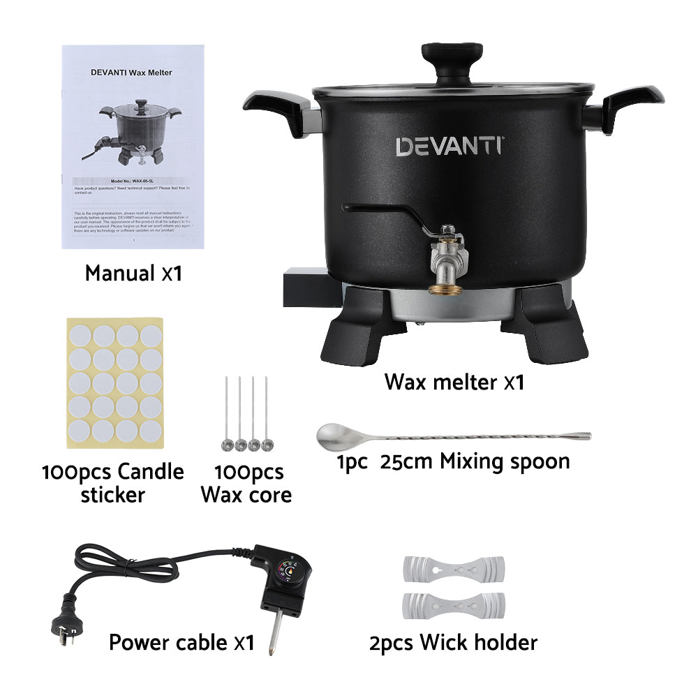 Devanti 5L Wax Melter Candle Making Melting Pot